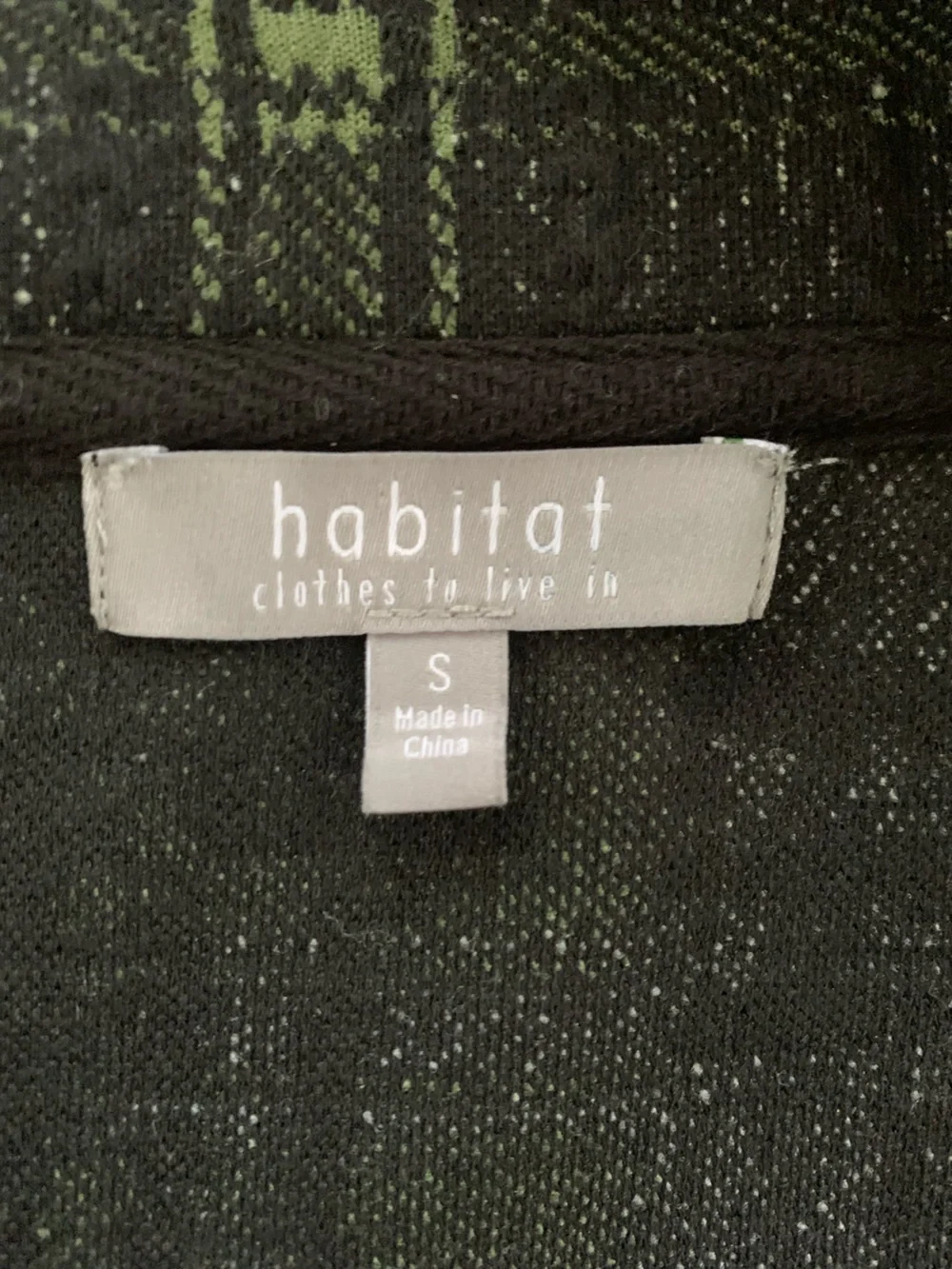 HABITAT Speckled Textured Black and Green Plaid Car Coat Jacket